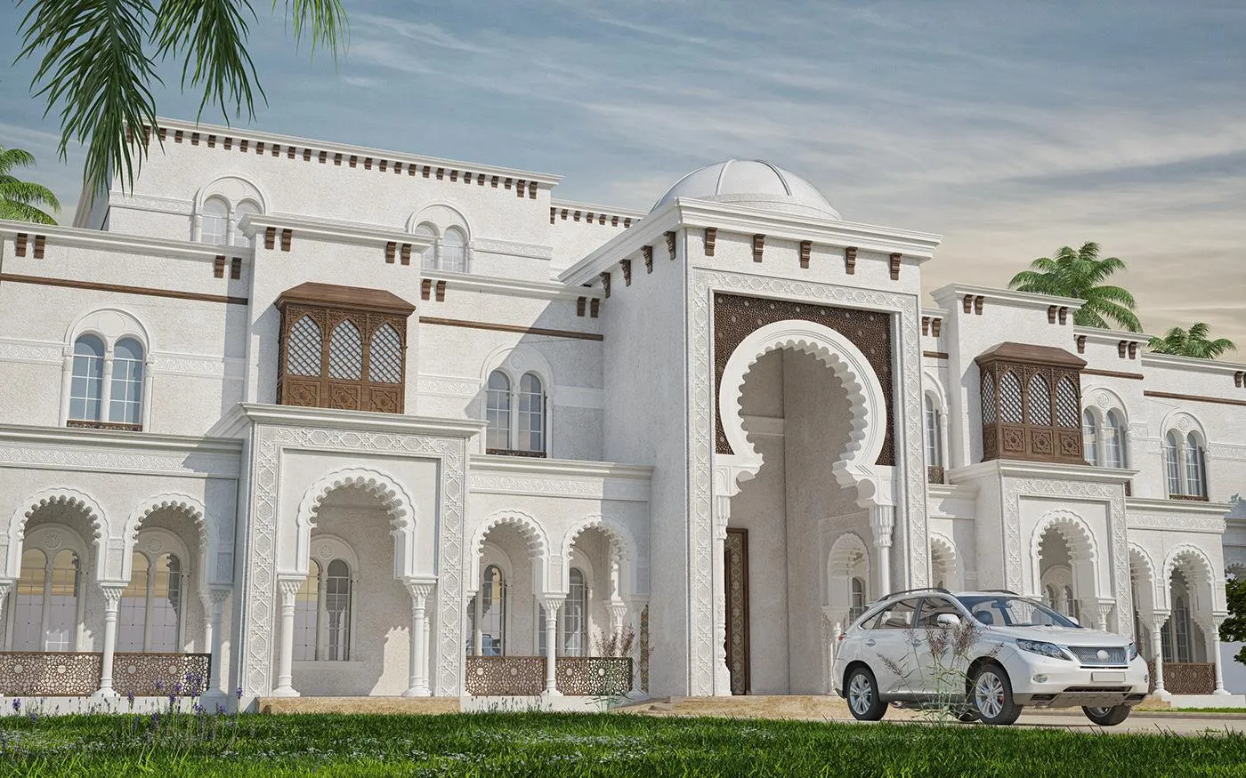 Ornate Carved Archway with Arabesque Reliefs