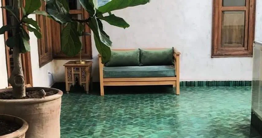 Geometric Patio Floor Grid